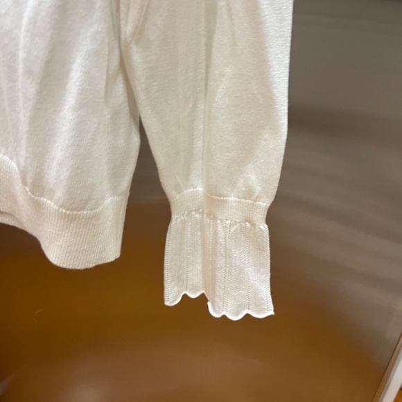 NWT Boden ivory sweater with ruffle neck and gorgeous cuffs. Size 20/22 - Picture 6 of 6